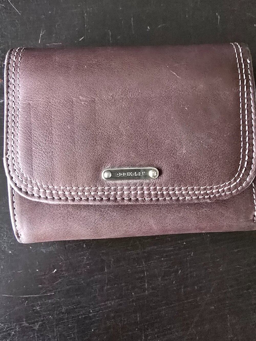 Dockers Genuine Leather Trifold Wallet | Classic Brown | Plaid Lining